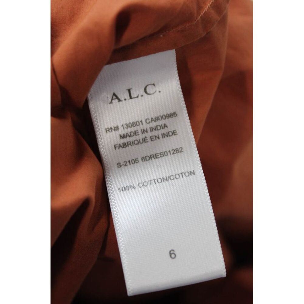 ALC Womens Short Puff Sleeve Embroidered Maxi Dress Orange Size 6 - Picture 5 of 6